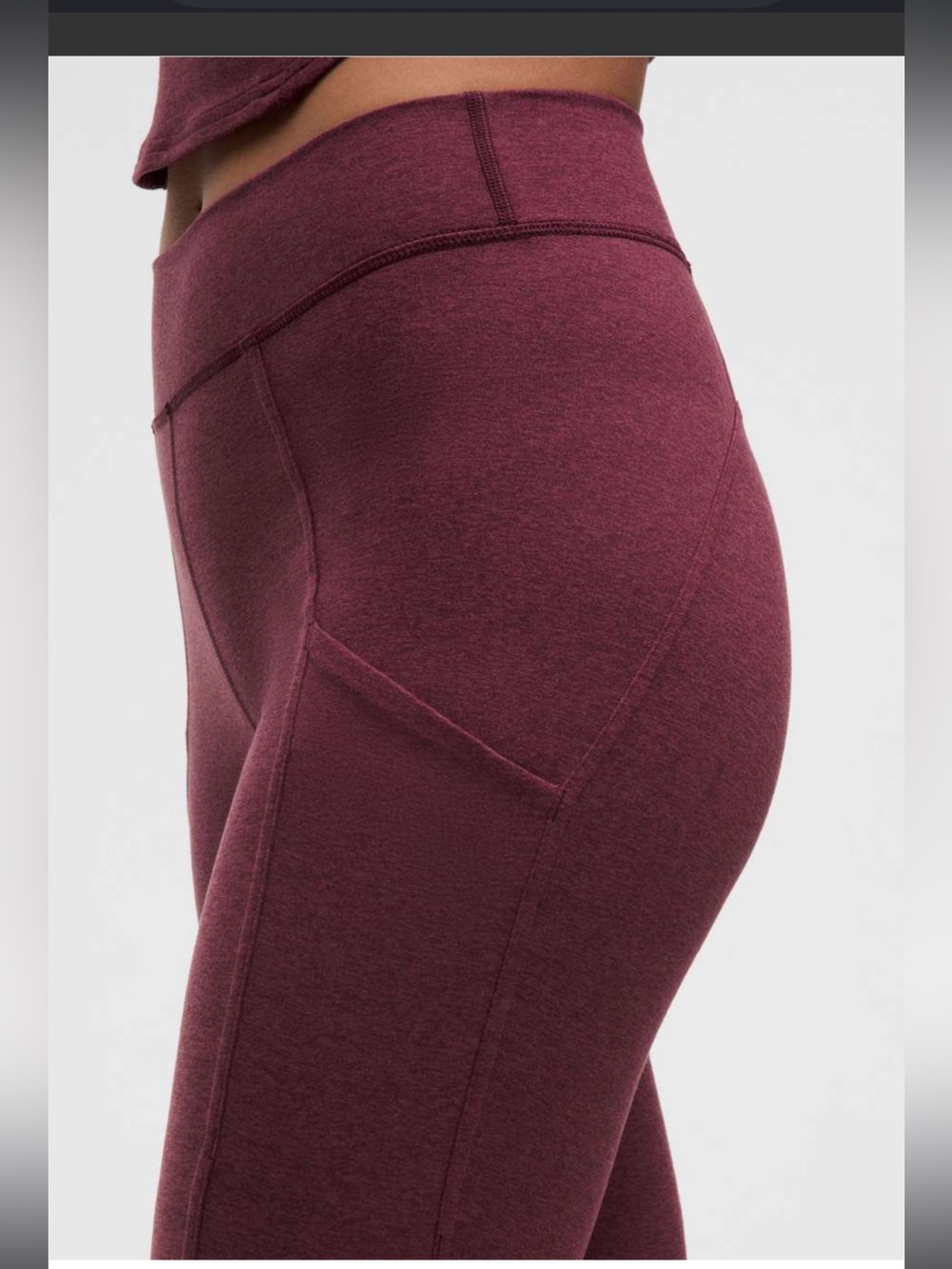 Size 6 Lululemon Soft Sueded High Rise Tight 25”, Garnet - Picture 2 of 5